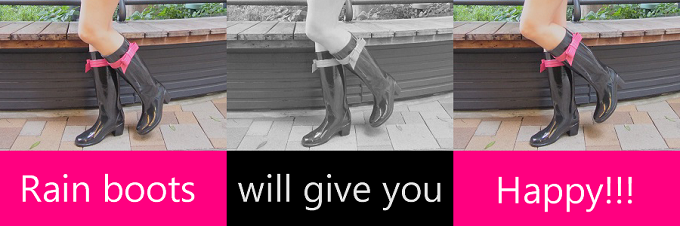 ケイト・スペード ニューヨークのリボンレインブーツ